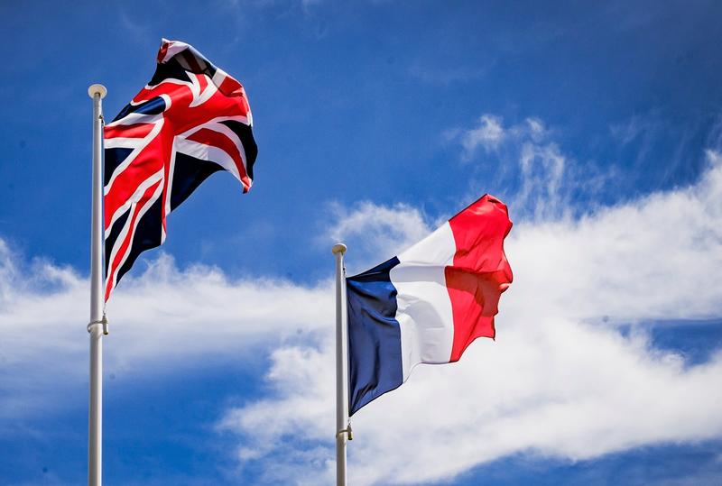 UK and French flags